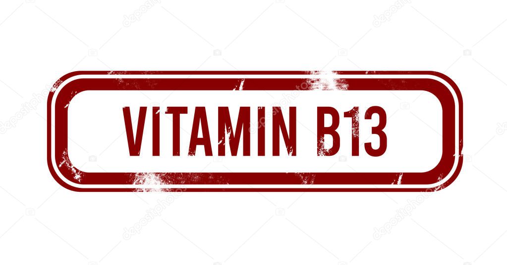 Vitamin B13 - red grunge button, stamp