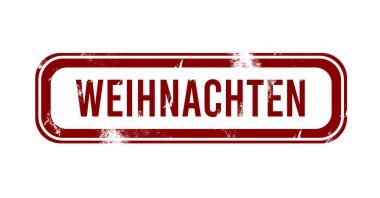 Weihnachten - Kırmızı grunge düğmesi, damga