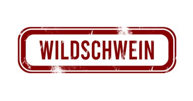 Wildschwein - kırmızı grunge düğmesi, damga