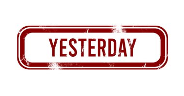 Dün - kırmızı grunge düğmesi, damga