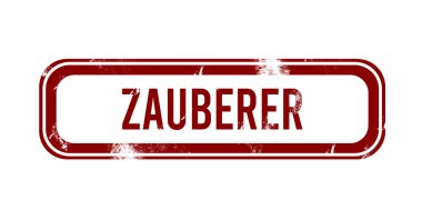 Zauberer - kırmızı grunge düğmesi, damga