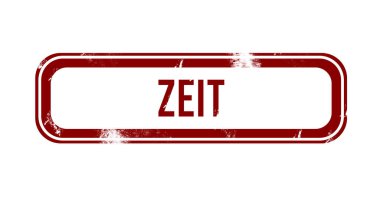 Zeit - Kırmızı grunge düğmesi, damga