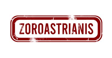 Zoroastrianis - kırmızı grunge tuşu, damga