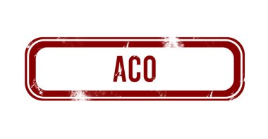 aco - kırmızı grunge düğmesi, damga
