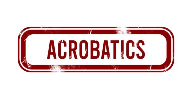 Akrobasi - kırmızı grunge düğmesi, damga