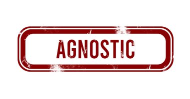 Agnostik - Kırmızı grunge düğmesi, damga