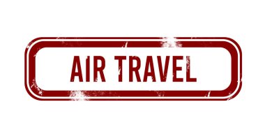 Hava yolculuğu - kırmızı grunge düğmesi, damga