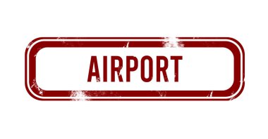 Havaalanı - Kırmızı grunge düğmesi, pul