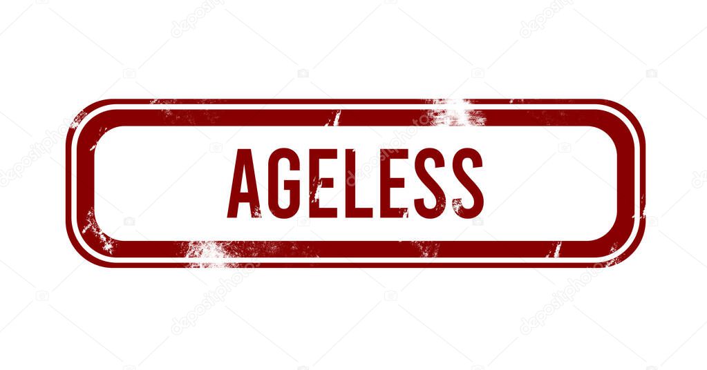 ageless - red grunge button, stamp