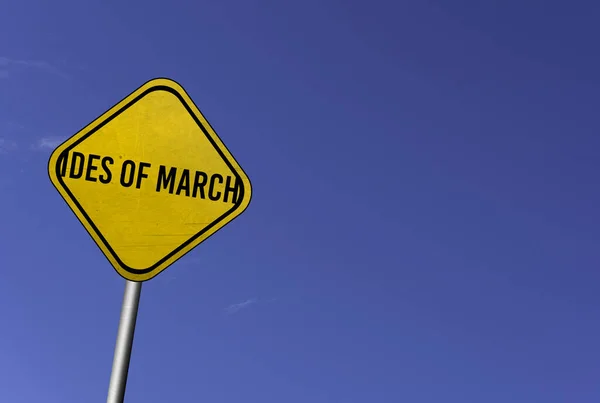 Ides March Yellow Sign Blue Sky Background — Stock Photo, Image