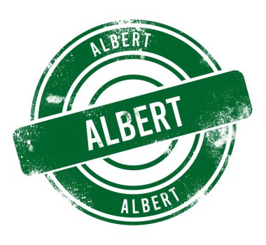 Albert - yeşil yuvarlak grunge düğmesi, damga