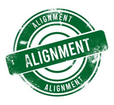 Hizalama - yeşil yuvarlak grunge düğmesi, damga