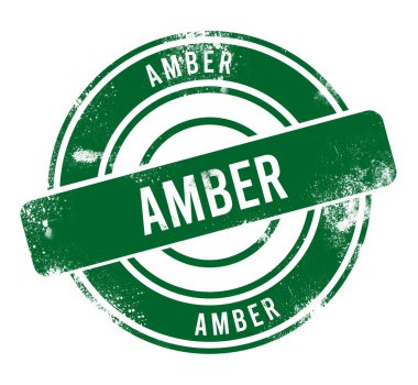 Amber - yeşil yuvarlak grunge düğmesi, damga
