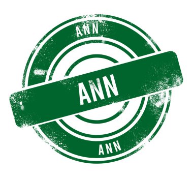 Ann - yeşil yuvarlak grunge düğmesi, damga