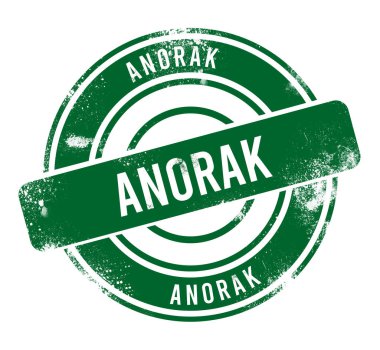 anorak - yeşil yuvarlak grunge düğmesi, mühür