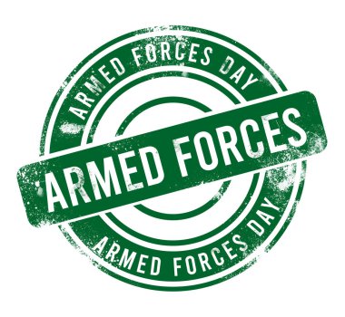 Silahlı Kuvvetler Günü - yeşil yuvarlak grunge düğmesi, mühür