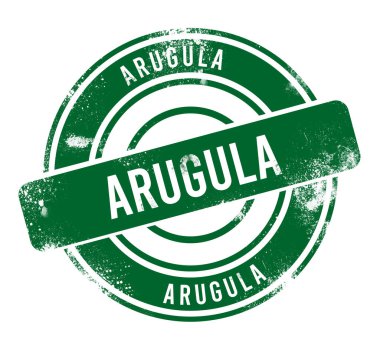 Arugula - yeşil yuvarlak grunge düğmesi, damga