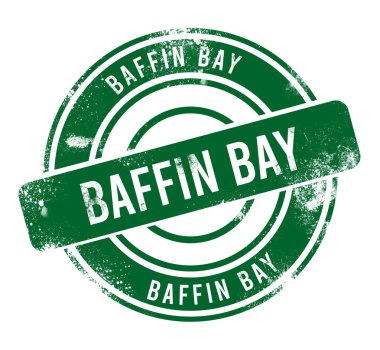 Baffin Körfezi - yeşil yuvarlak grunge düğmesi, damga