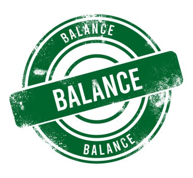 denge - yeşil yuvarlak grunge düğmesi, pul