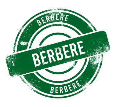 berbere - yeşil yuvarlak grunge düğmesi, mühür