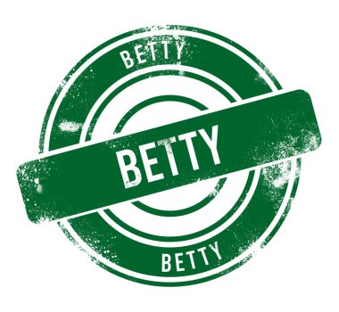 Betty - yeşil yuvarlak grunge düğmesi, damga