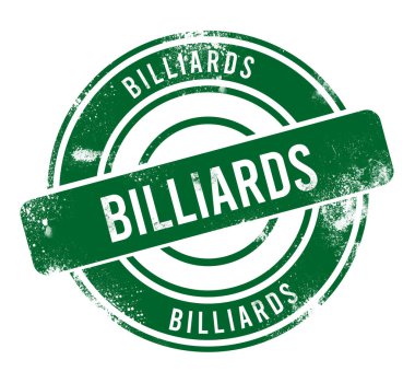 Bilardo - yeşil yuvarlak grunge düğmesi, mühür