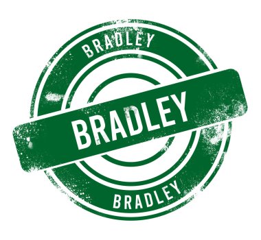 Bradley - yeşil yuvarlak grunge düğmesi, damga