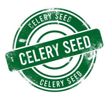 Kereviz tohumu - yeşil yuvarlak grunge düğmesi, mühür