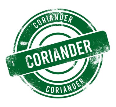 Kişniş - yeşil yuvarlak grunge düğmesi, mühür