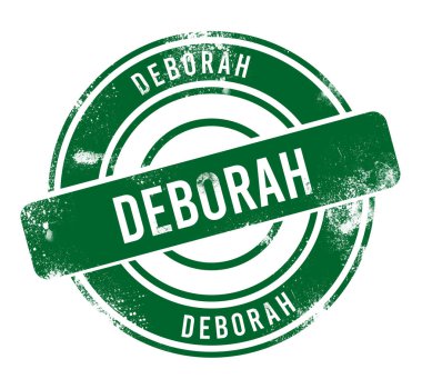 Deborah - yeşil yuvarlak grunge düğmesi, damga