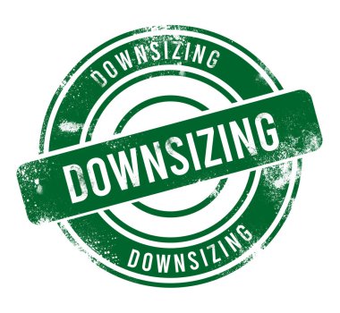 Küçültme - yeşil yuvarlak grunge düğmesi, mühür