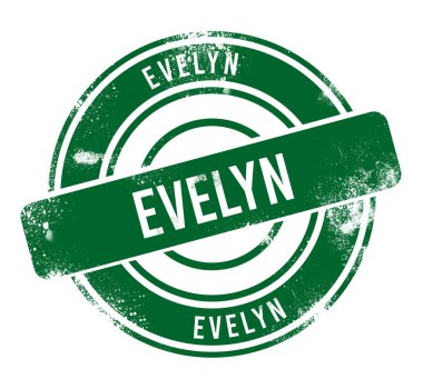 Evelyn - yeşil yuvarlak grunge düğmesi, damga