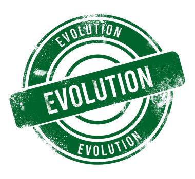 Evrim - yeşil yuvarlak grunge düğmesi, damga