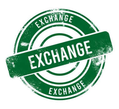 Değişim - yeşil yuvarlak grunge düğmesi, pul