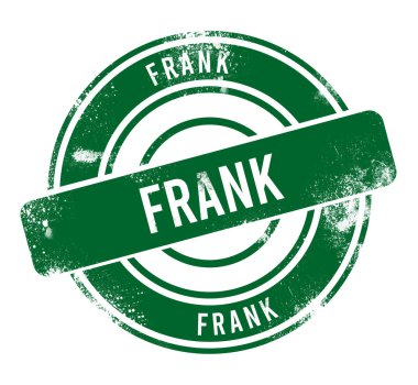 Frank - yeşil yuvarlak grunge düğmesi, damga