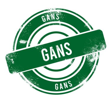 Gans - yeşil yuvarlak grunge düğmesi, mühür