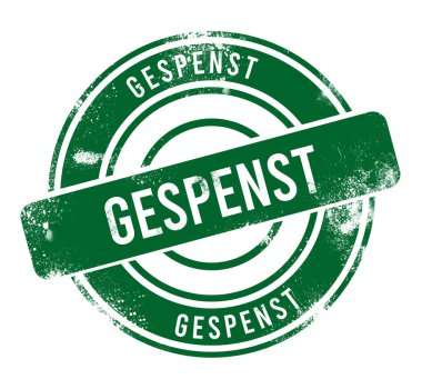 Gespenst - yeşil yuvarlak grunge düğmesi, mühür