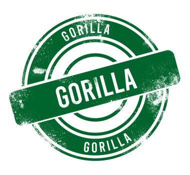Goril - yeşil yuvarlak grunge düğmesi, damga