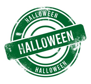 Cadılar Bayramı - yeşil yuvarlak grunge düğmesi, damga