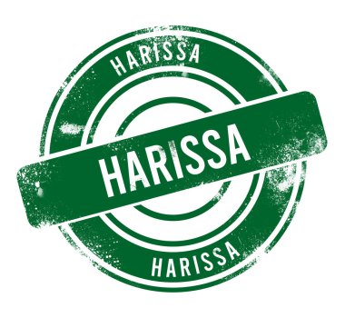 Harissa - Yeşil yuvarlak grunge düğmesi, damga