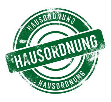 Hausordnung - yeşil yuvarlak grunge düğmesi, damga