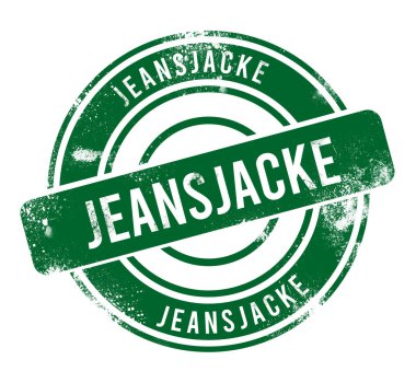 Jeansjacke - yeşil yuvarlak grunge düğmesi, damga