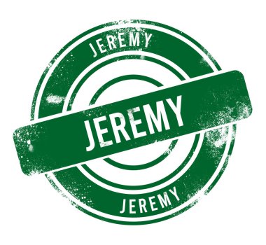 Jeremy - yeşil yuvarlak grunge düğmesi, damga