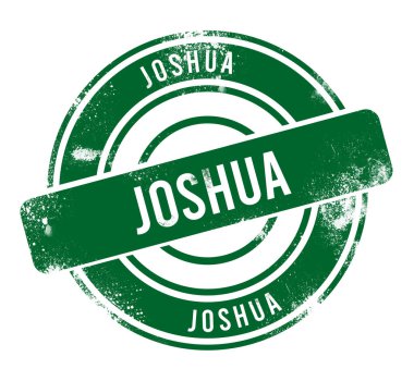 Joshua - yeşil yuvarlak grunge düğmesi, damga