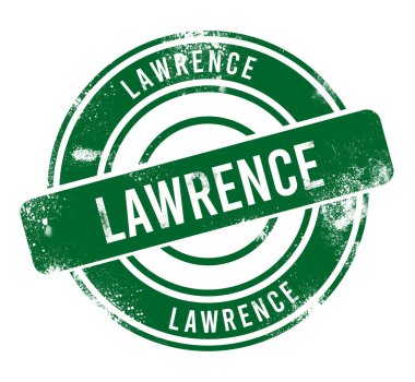 Lawrence - yeşil yuvarlak grunge düğmesi, damga