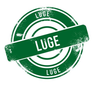 Luge - yeşil yuvarlak grunge düğmesi, damga