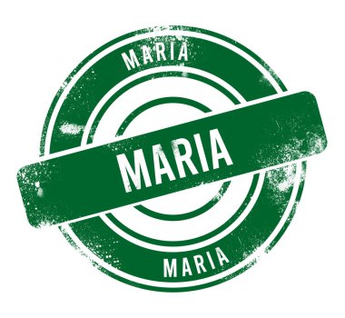 Maria - yeşil yuvarlak grunge düğmesi, damga