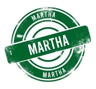 Martha - yeşil yuvarlak grunge düğmesi, damga