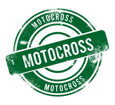 Motokros - yeşil yuvarlak grunge düğmesi, damga