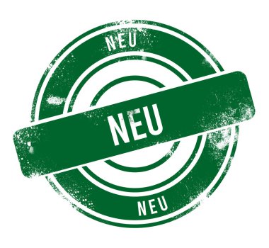 Neu - yeşil yuvarlak grunge düğmesi, damga